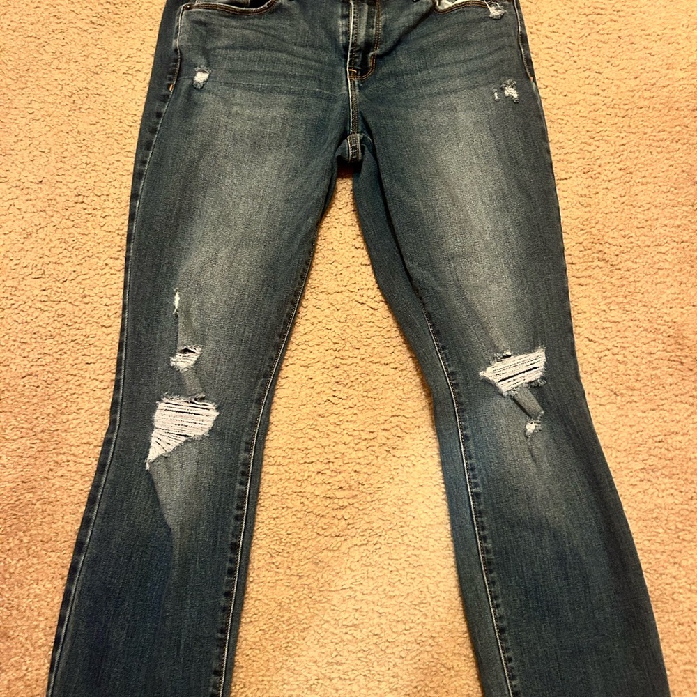 Old Navy Distressed Dark Blue Skinny Jeans